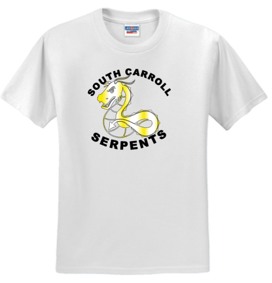 South Carroll Serpents - Simple Short Sleeve T Shirt (White or Grey)