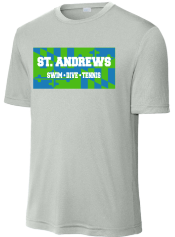 St. Andrews - Flag Silver Performance Short Sleeve Shirt