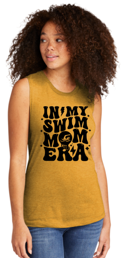 Ulmstead Swim - IN MY SWIM MOM ERA Next Level Women's Muscle Tank Top - Gold