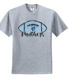 Panthers - Panthers Love Football Short Sleeve Shirt (White or Grey)