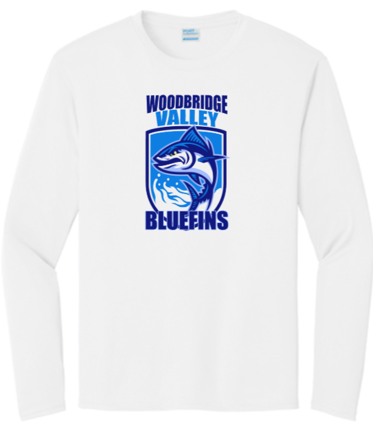 Bluefins Swim Team - Official Long Sleeve T Shirt (White or Grey)