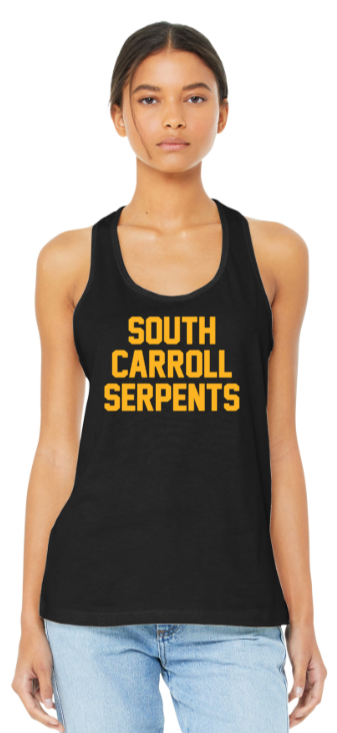 South Carroll Serpents - Letters Racerback Tank Top (Black or White)