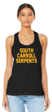 South Carroll Serpents - Letters Racerback Tank Top (Black or White)