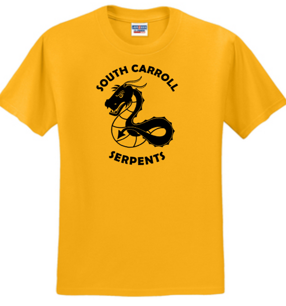 South Carroll Serpents - RETRO Short Sleeve T Shirt (White or Gold)