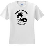 South Carroll Serpents - RETRO Short Sleeve T Shirt (White or Gold)