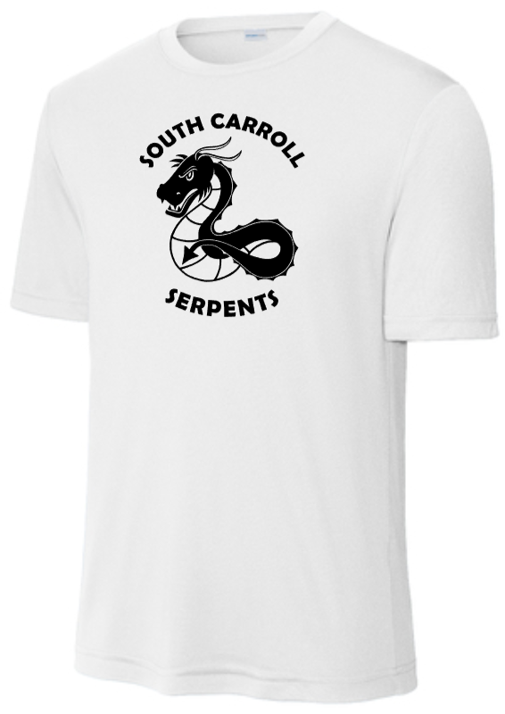 South Carroll Serpents - RETRO Performance Short Sleeve T Shirt (White or Gold)