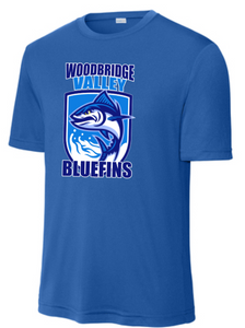 Bluefins Swim Team - Blue Performance Short Sleeve T Shirt