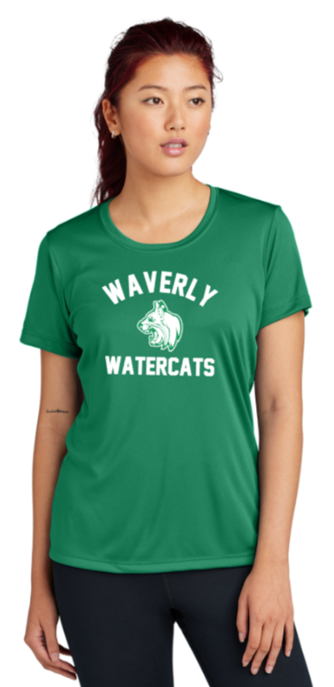 Waverly Watercats - Lady Cut Performance Short Sleeve (Green, White or Silver)