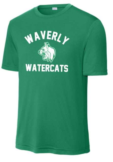 Waverly Watercats - Performance Short Sleeve T Shirt (Green or White)
