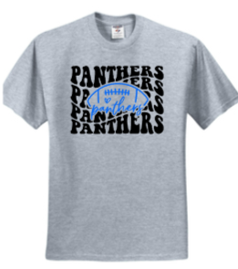 Panthers Homecoming - Panthers Letters Football Short Sleeve Shirt (White or Grey)
