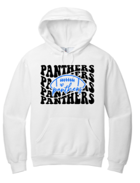 Panthers Homecoming - Panthers Letters Football Hoodie (White or Grey)