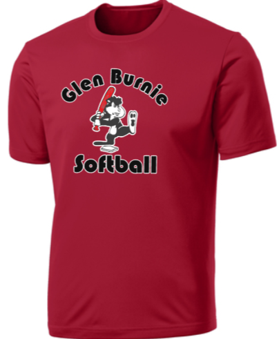 Glen Burnie Softball  - Retro Short Sleeve Shirt (Red, Black, While or Grey)
