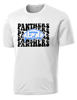 Panthers Homecoming - Panthers Letters Football Performance Short Sleeve Shirt (White or Grey)