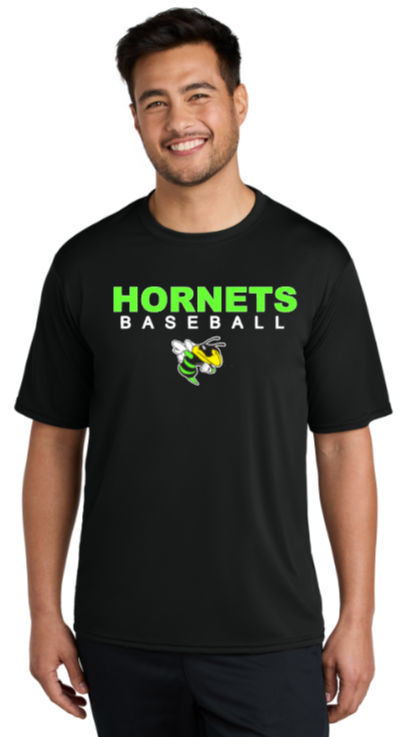 Green Hornets Baseball - Hornets Performance Short Sleeve T Shirt (White or Black)