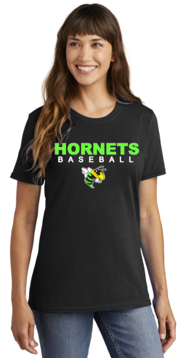 Green Hornets Baseball - HORNETS Lady Short Sleeve T Shirts (Black or White)