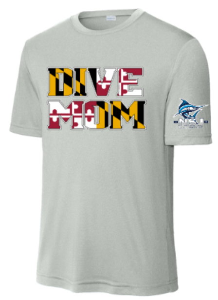 NSJ Diving - Dive Mom - Performance Short Sleeve Shirt (White or Grey)