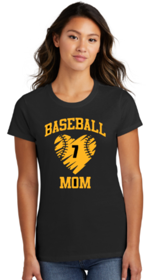 Pasadena Baseball Club - Baseball Mom Heart Short Sleeve T Shirt