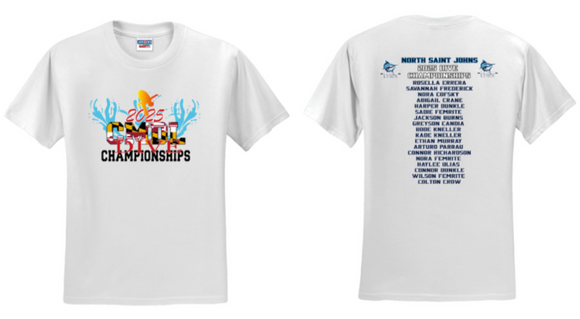 NSJ Diving - 2025 Champs - White Short Sleeve Shirt