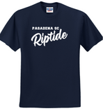 PSC Riptide - Lettering Short Sleeve T Shirt (Navy Blue / Aquatic Blue / White)