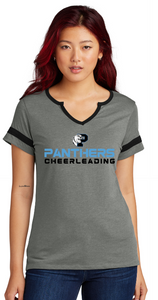 Panthers Cheer - Panthers Cheer Ladies Halftime Notch Neck T Shirt