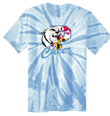 Panthers Cheer - Cheer Flag Tie Dye Short Sleeve