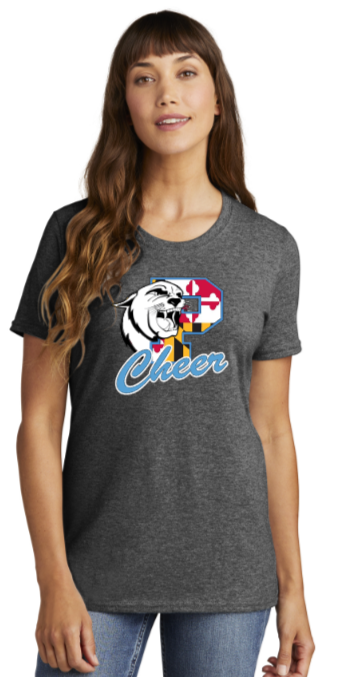 Panthers Cheer - Cheer Flag Ladies Short Sleeve Shirt (Black or Grey)