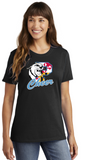 Panthers Cheer - Cheer Flag Ladies Short Sleeve Shirt (Black or Grey)