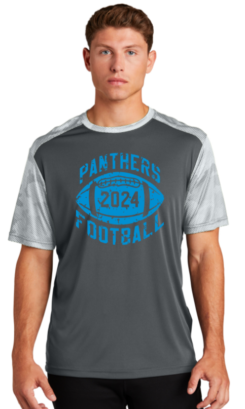 Panthers Football - Retro Camo Hex Colorblock Short Sleeve Shirt