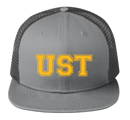 Ulmstead Swim - Embroidered Flat Bill Grey and Graphite Trucker Hat