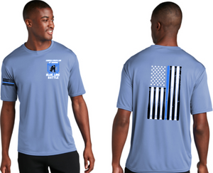 BLUE LINE BATTLE - Baseball Bat Flag - Official Light Blue Performance Short Sleeve