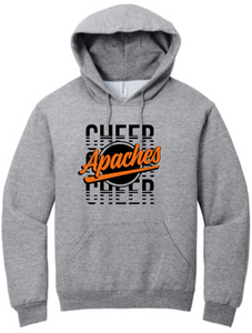 Apaches Cheer - Orange Glitter Hoodie (Grey)