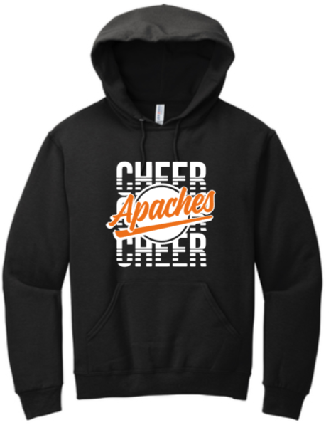 Apaches Cheer - Orange Glitter Hoodie (Black)