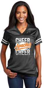 Apaches Cheer - Orange Glitter Lady Jersey (Black)