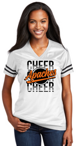 Apaches Cheer - Orange Glitter Lady Jersey (White)