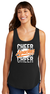 Apaches Cheer - Orange Glitter Lady Tank Top (Black)