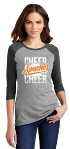 Apaches Cheer - Orange Glitter Women's Perfect Tri 3/4-Sleeve Raglan