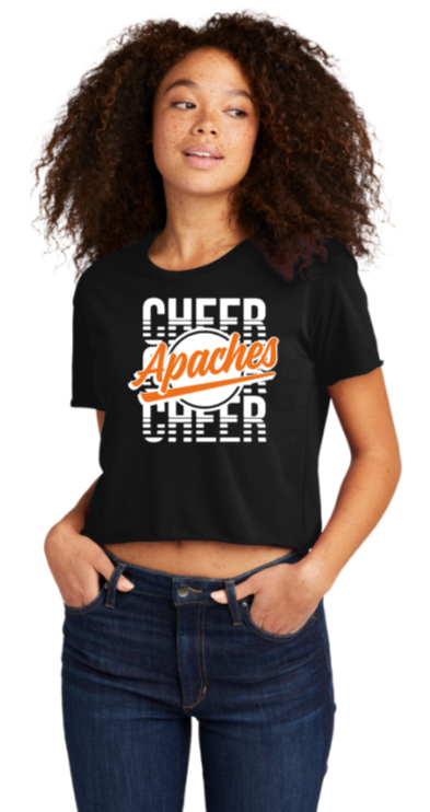 Apaches Cheer - Orange Glitter Lady Crop Top
