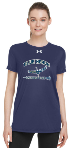 Blue Heron - Under Armour Lady Short Sleeve T Shirt- (Navy Blue)