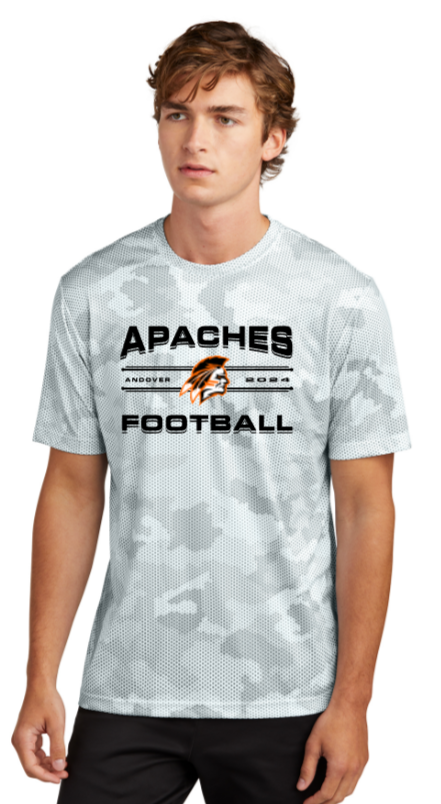 Apaches Football - Classic Football Camo Hex Short Sleeve Shirt (White)