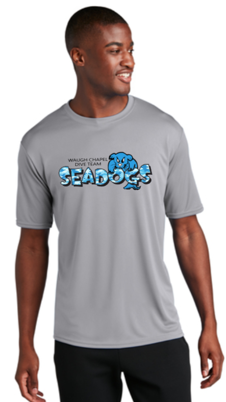 WC Seadogs Dive - Camo Logo Performance Short Sleeve Shirt - (Silver or White)