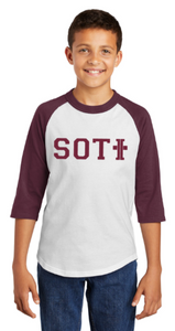 SOTI - White and Maroon Raglan Colorblock