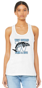 West Howard Swim and Dive TEAM - Official Ladies Racer Back Tank Tops (White, Grey or Blue)