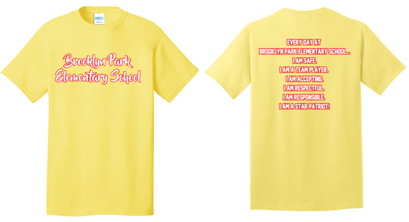 BPES - YELLOW School Short Sleeve Shirt