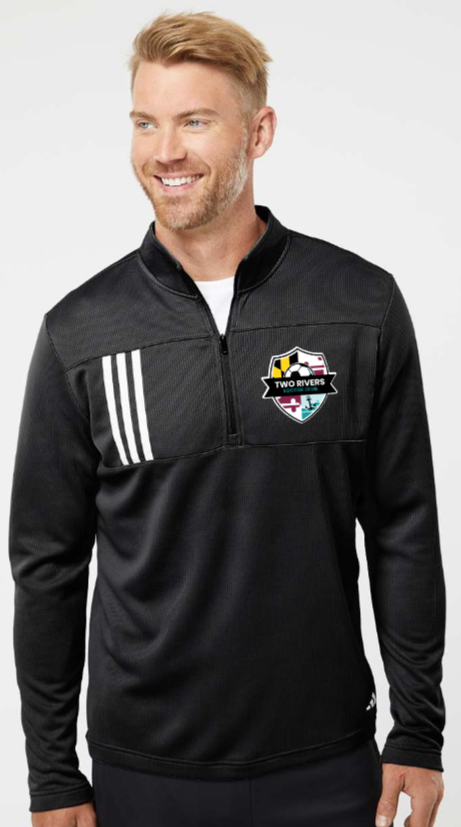 Double Knit Three Quarter Zip Pullover Two Rivers Adidas 3-Stripes