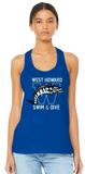 West Howard Swim and Dive TEAM - Official Ladies Racer Back Tank Tops (White, Grey or Blue)
