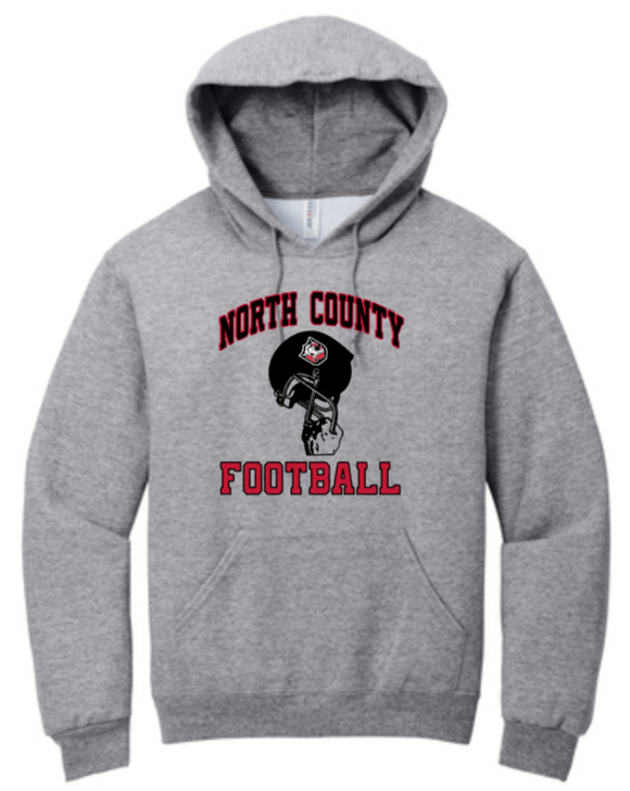 NC FOOTBALL - HELMET Hoodie Sweatshirt (Grey or White)