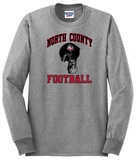 NC Football - HELMET Long Sleeve Shirt (White or Grey)