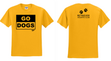 RAC Swimming - GO DOGS Short Sleeve Shirt (Black or Gold) (Youth or Adult)