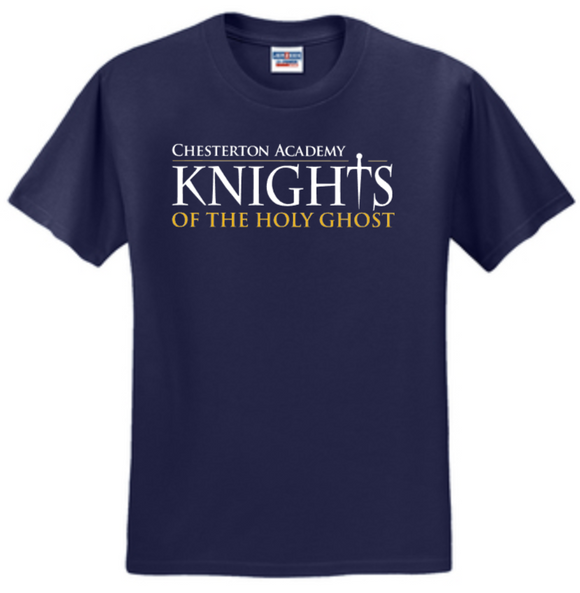 Chesterton Academy - KNIGHTS Navy Blue Shirt Sleeve Shirt (Youth or Adult)