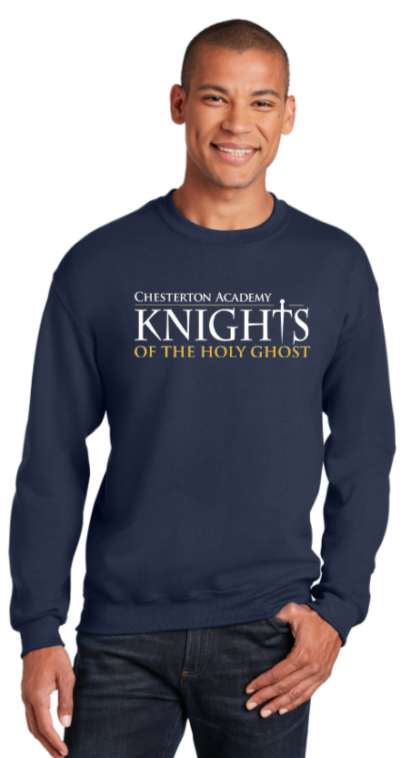 Chesterton Academy - KNIGHTS Navy Blue Crew Neck Sweatshirt